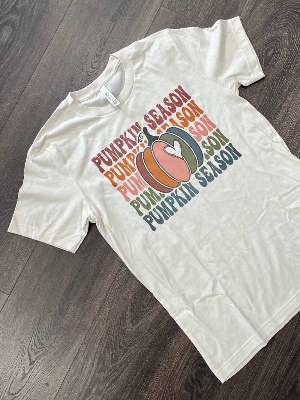 NWT Bella Canvas Pumpkin Season Unisex Graphic Tee Antique White Size 3XL
